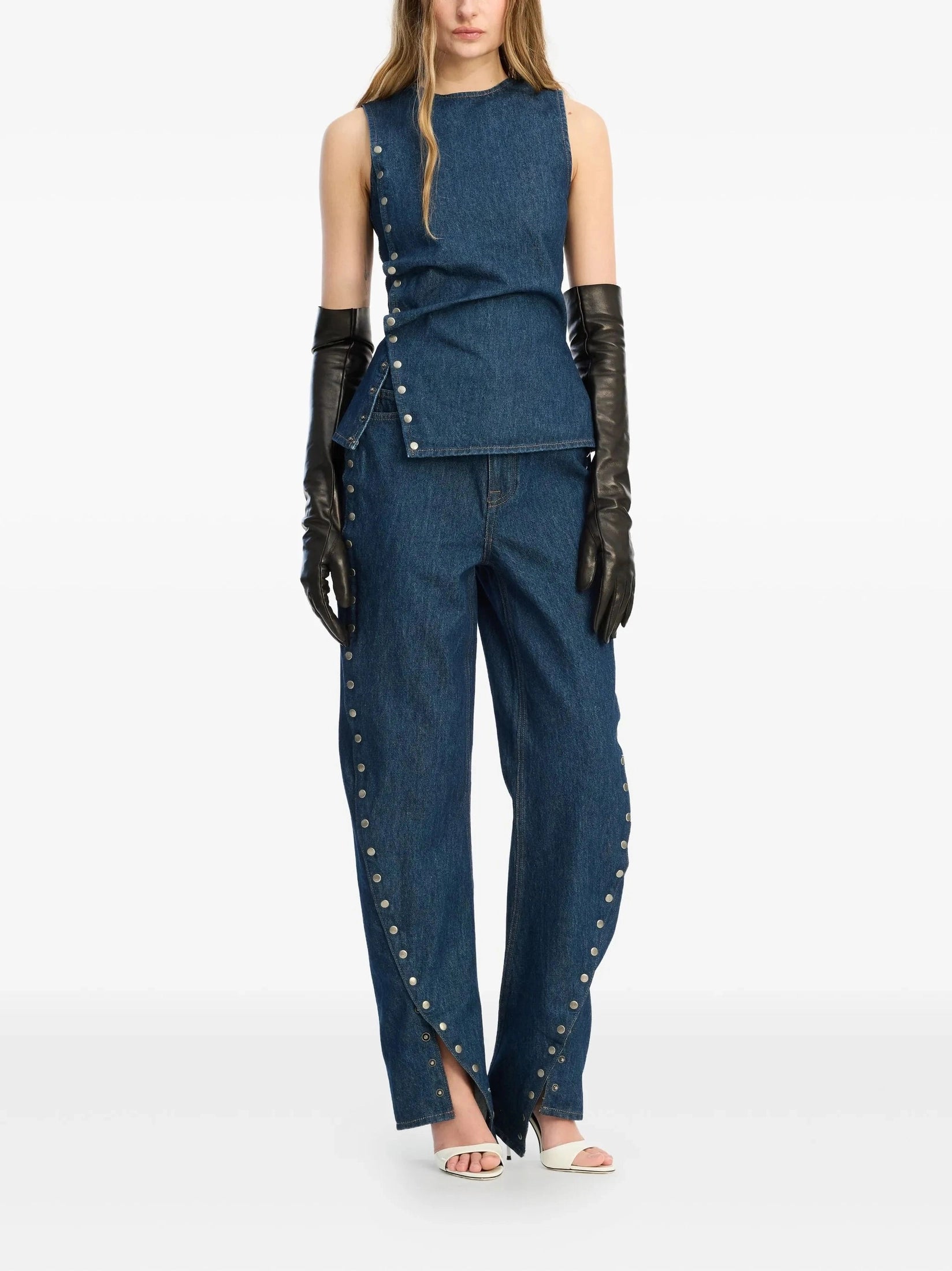 Denim buttoned top