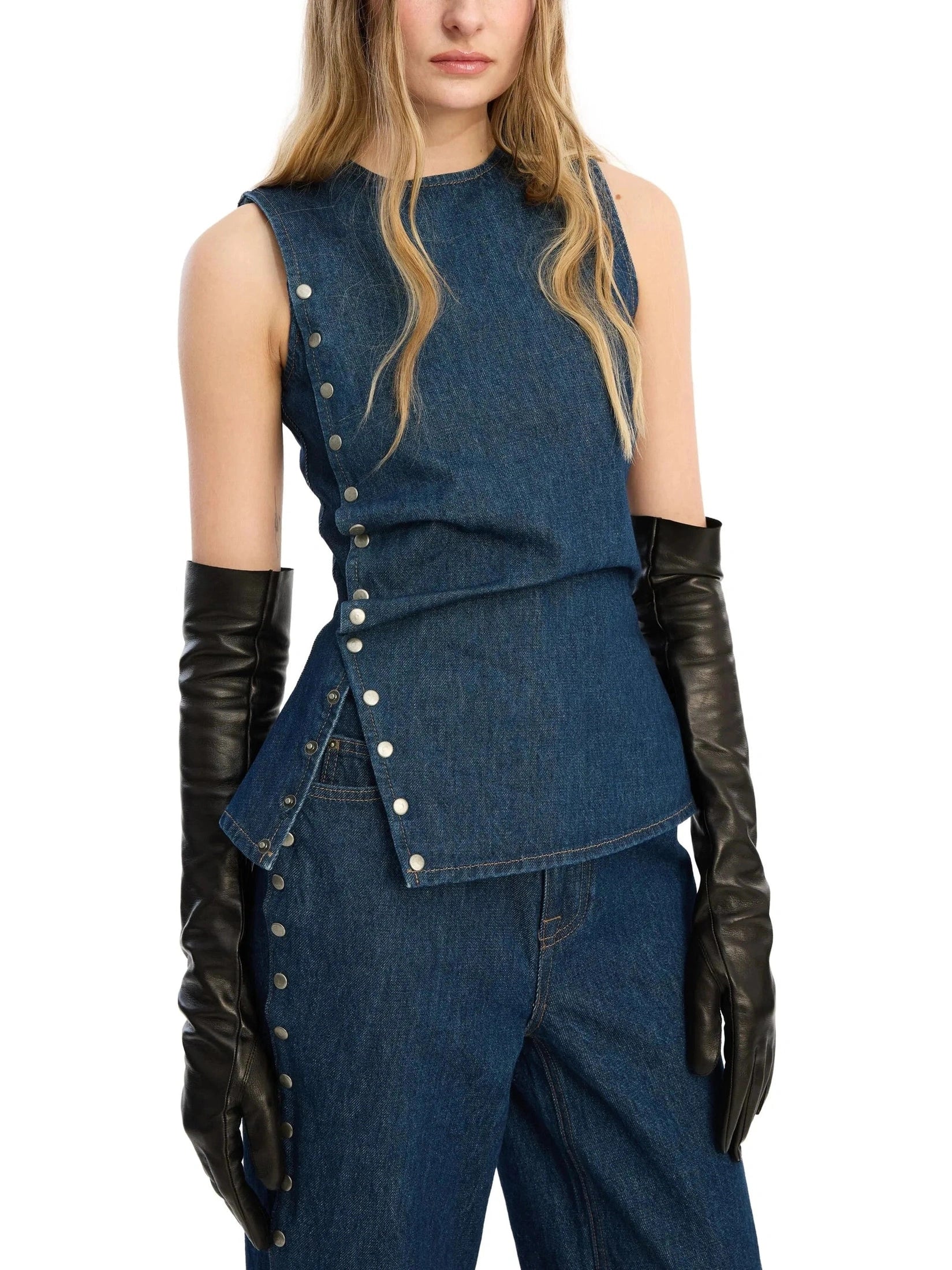 Denim buttoned top