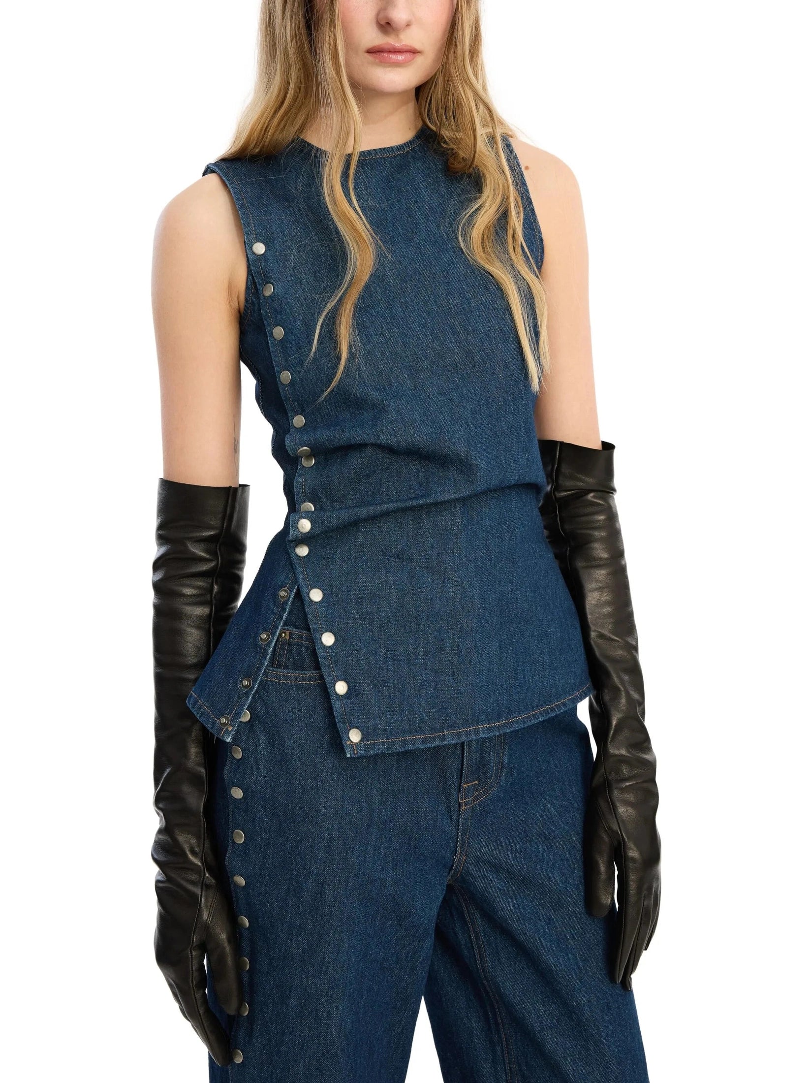 Denim buttoned top