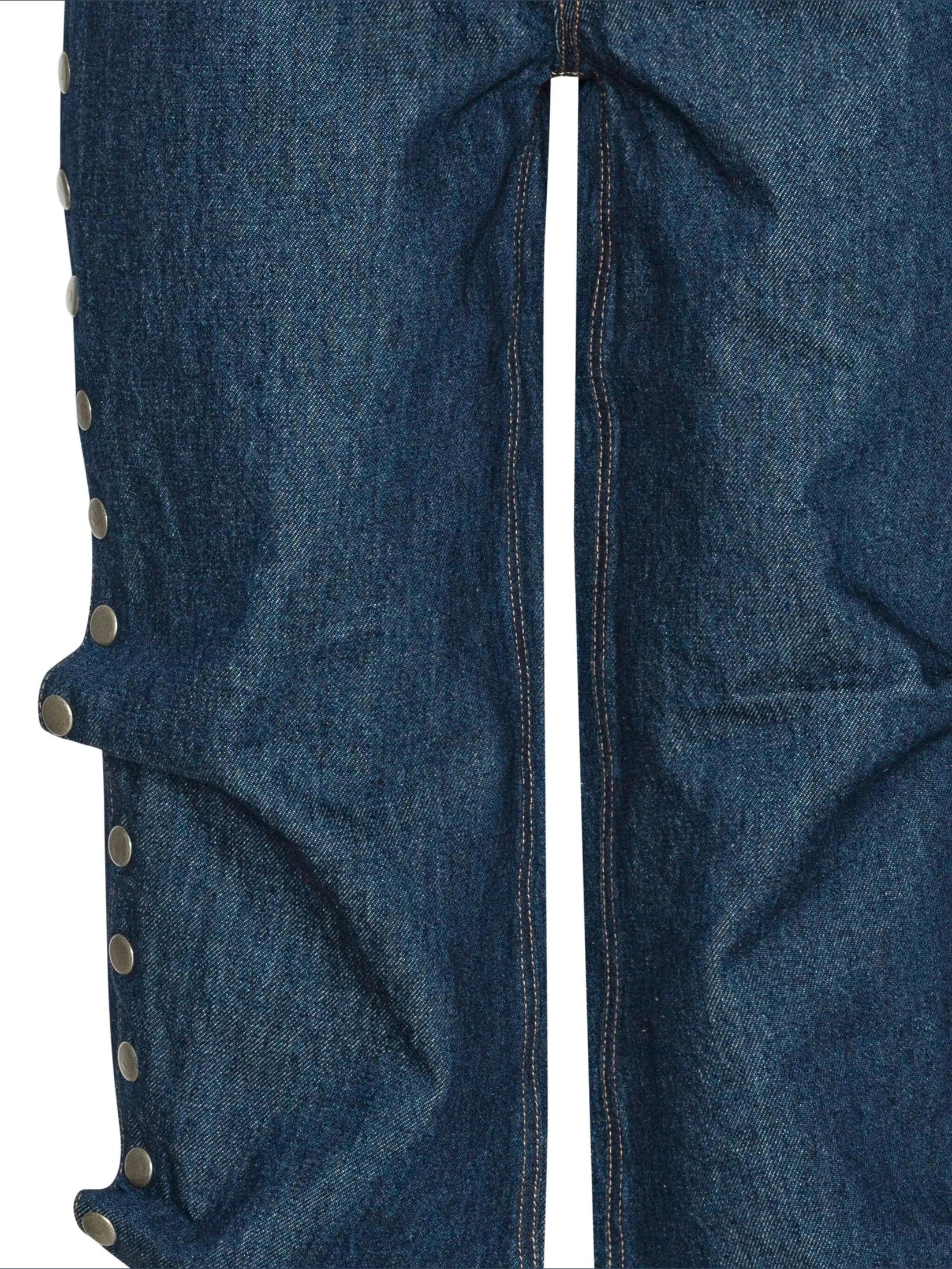 Buttoned wide leg jeans
