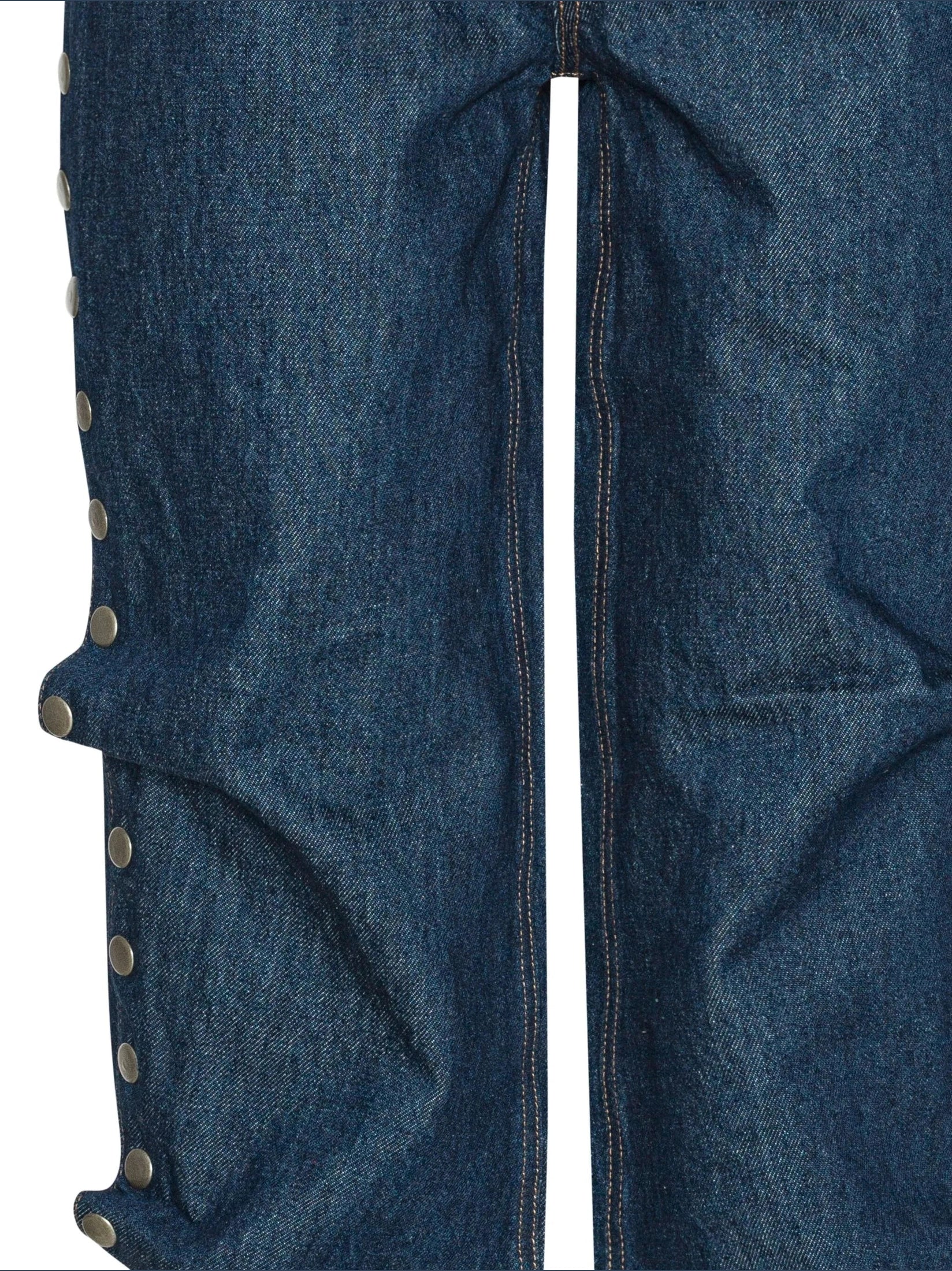 Buttoned wide leg jeans