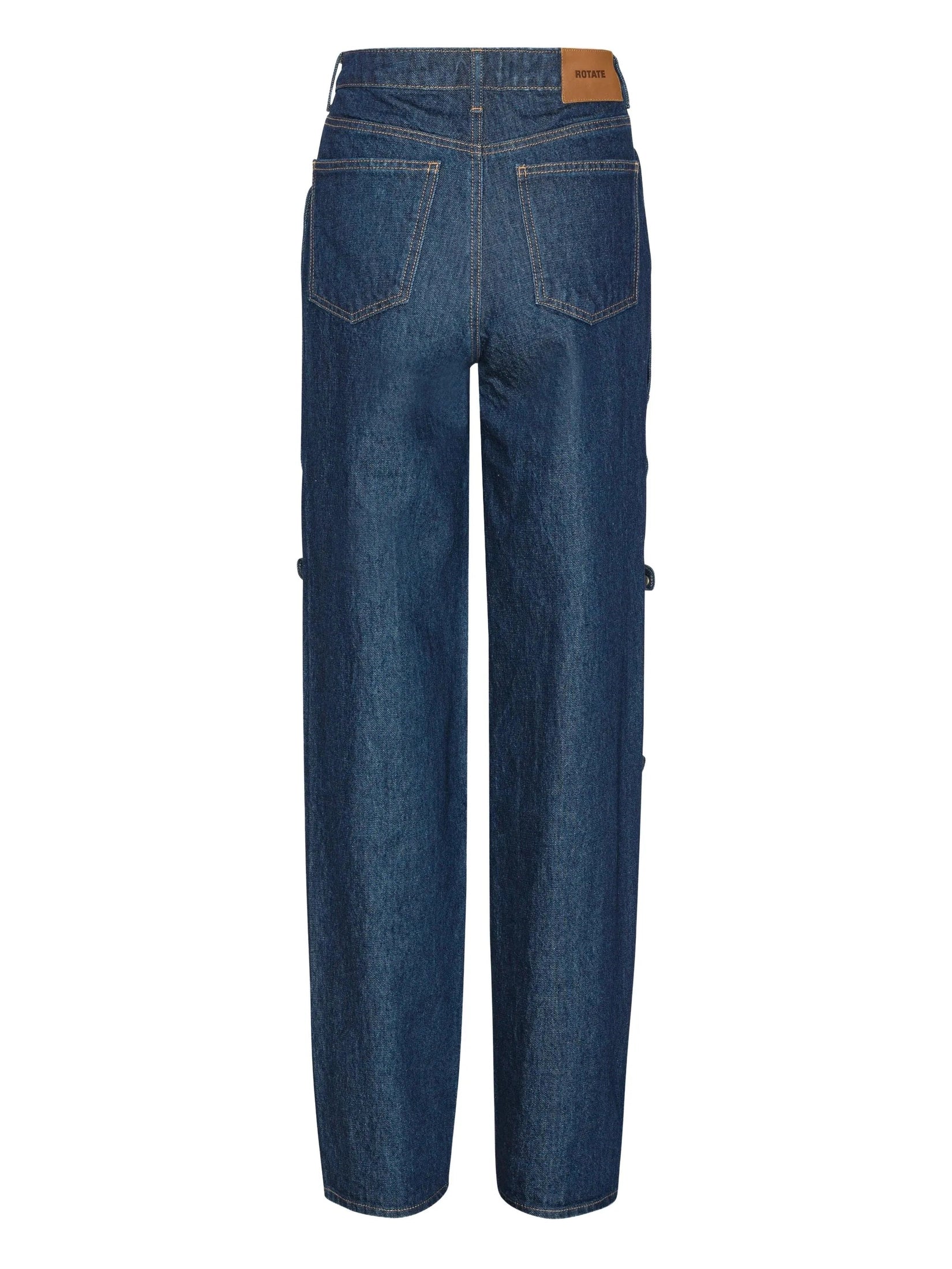 Buttoned wide leg jeans
