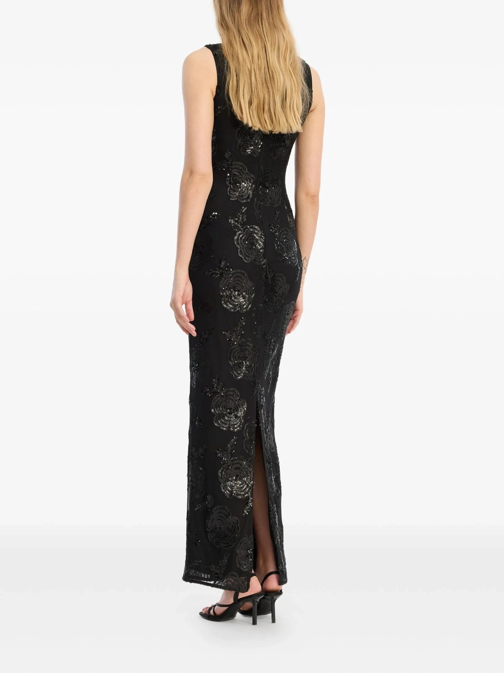 Sequins fitted maxi dress