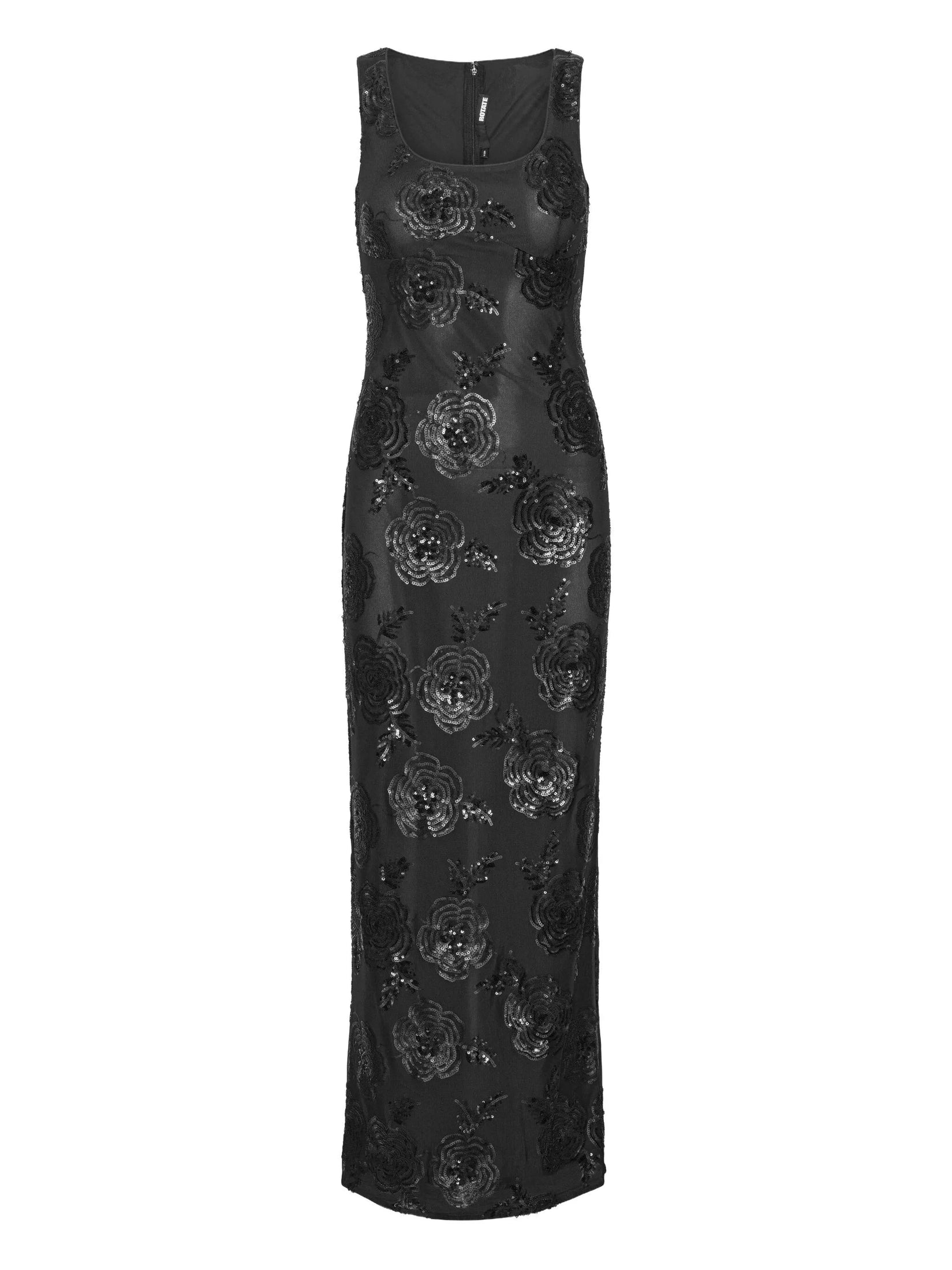 Sequins fitted maxi dress