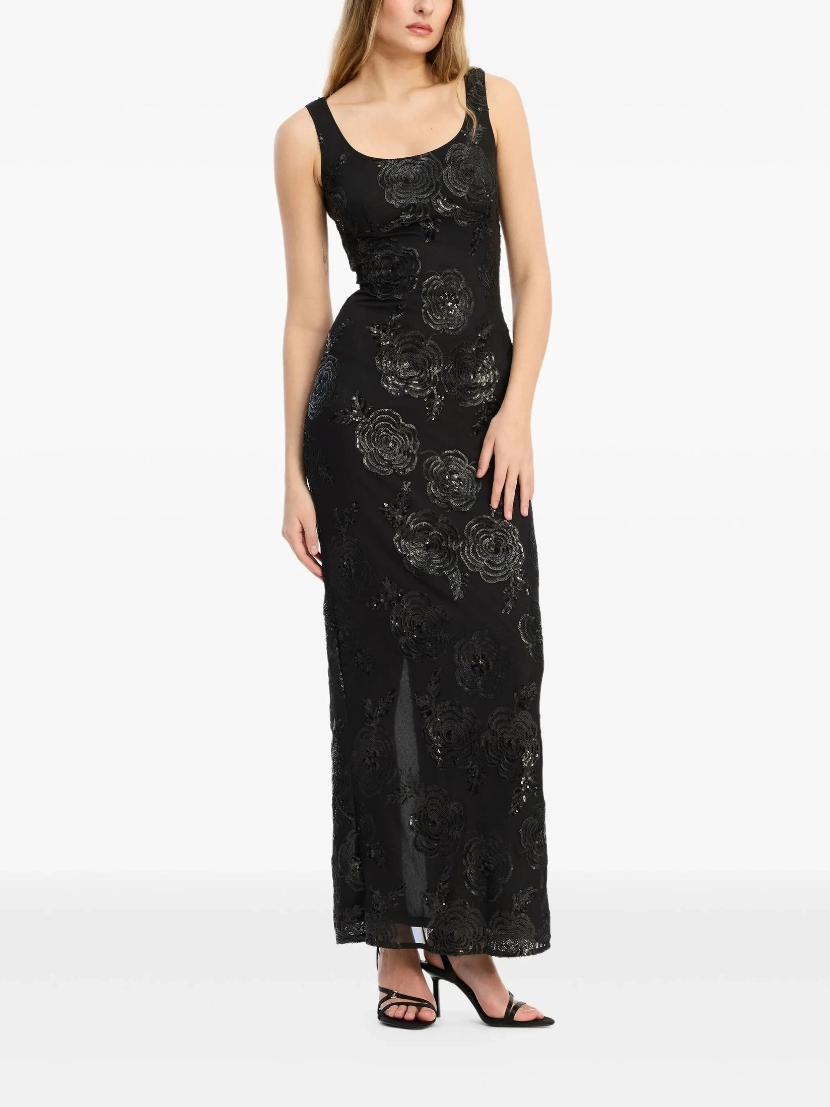 Sequins fitted maxi dress