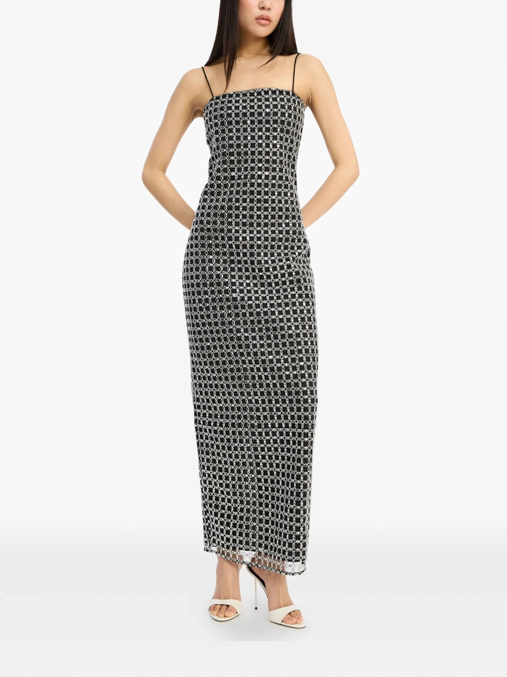 Beaded maxi slip dress