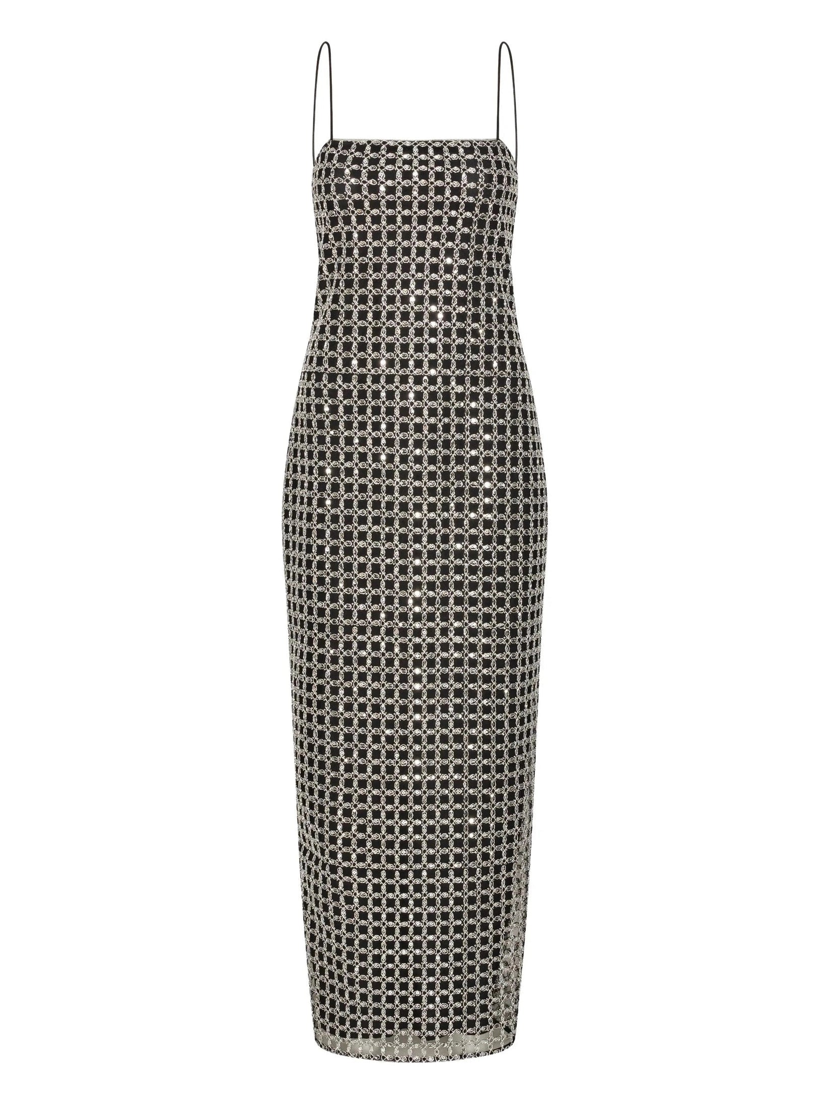 Beaded maxi slip dress