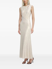 CHAMPAGNE RHINESTONE CUT OUT MIDI DRESS