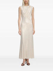 CHAMPAGNE RHINESTONE CUT OUT MIDI DRESS