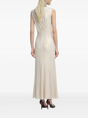 CHAMPAGNE RHINESTONE CUT OUT MIDI DRESS