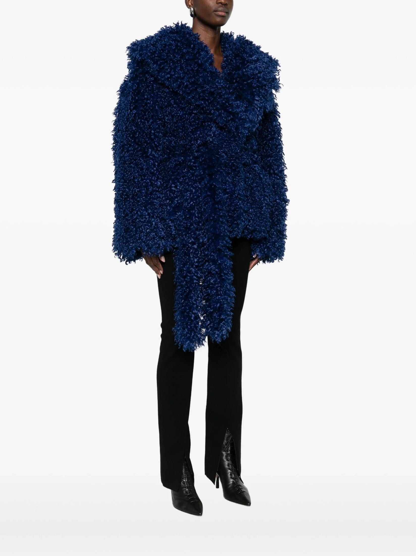 Faux fur belted jacket