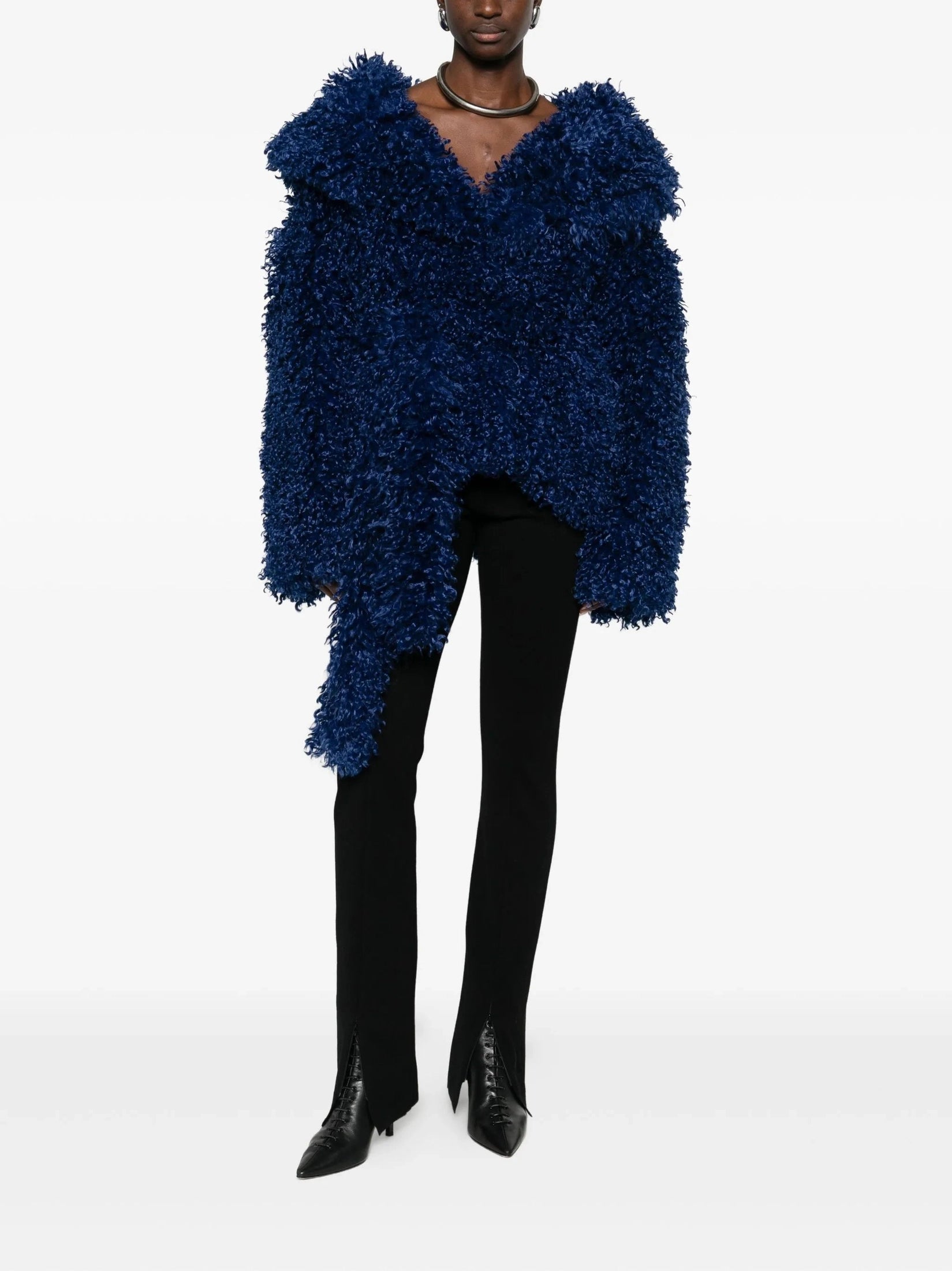 Faux fur belted jacket