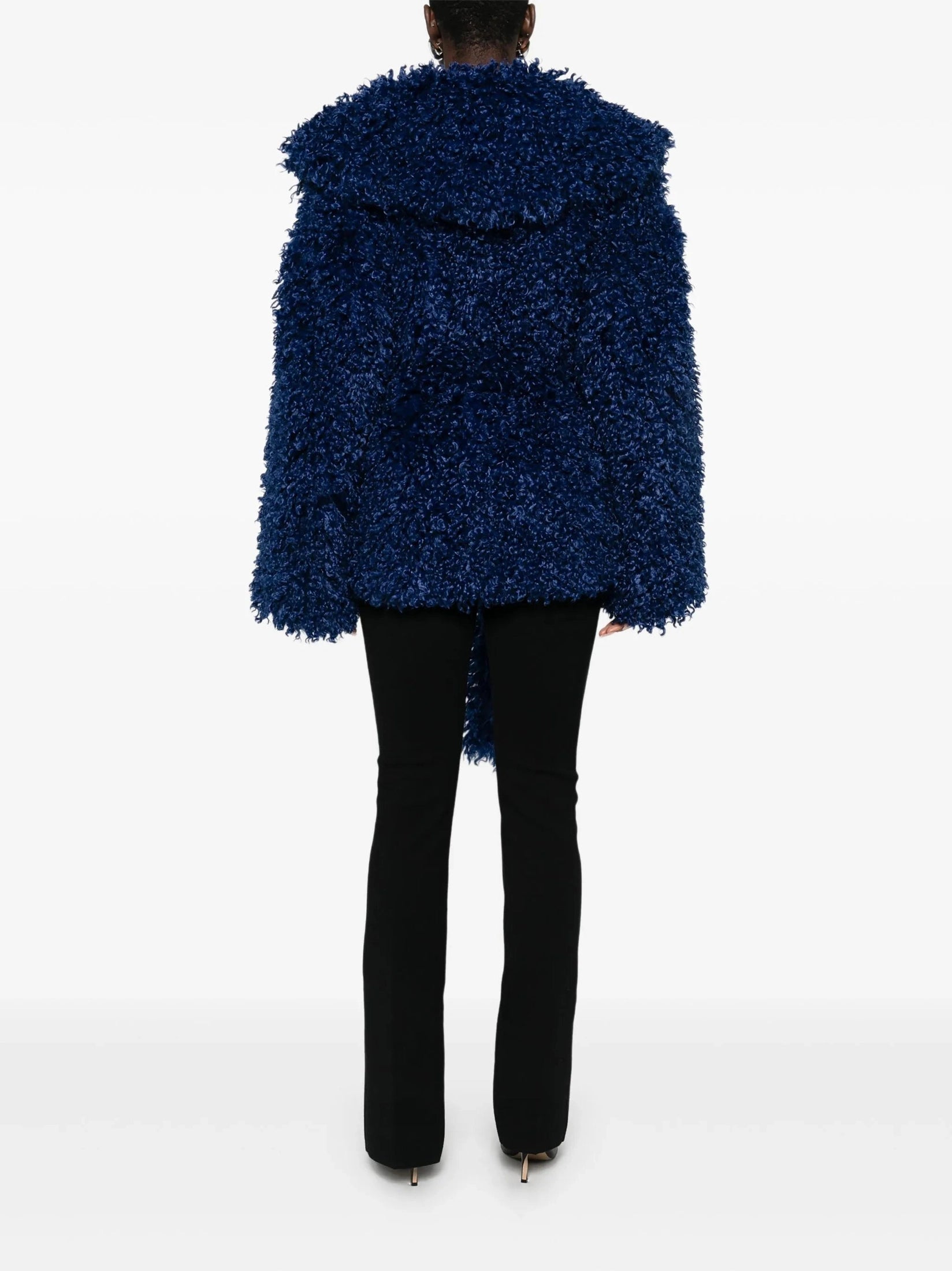 Faux fur belted jacket