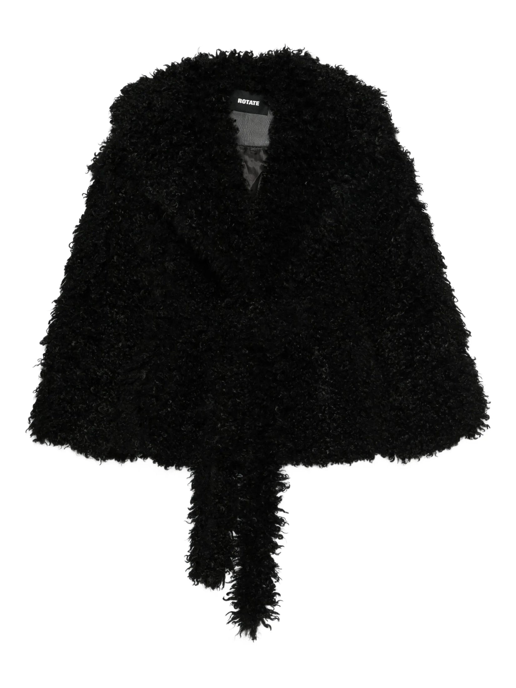 Faux fur belted jacket