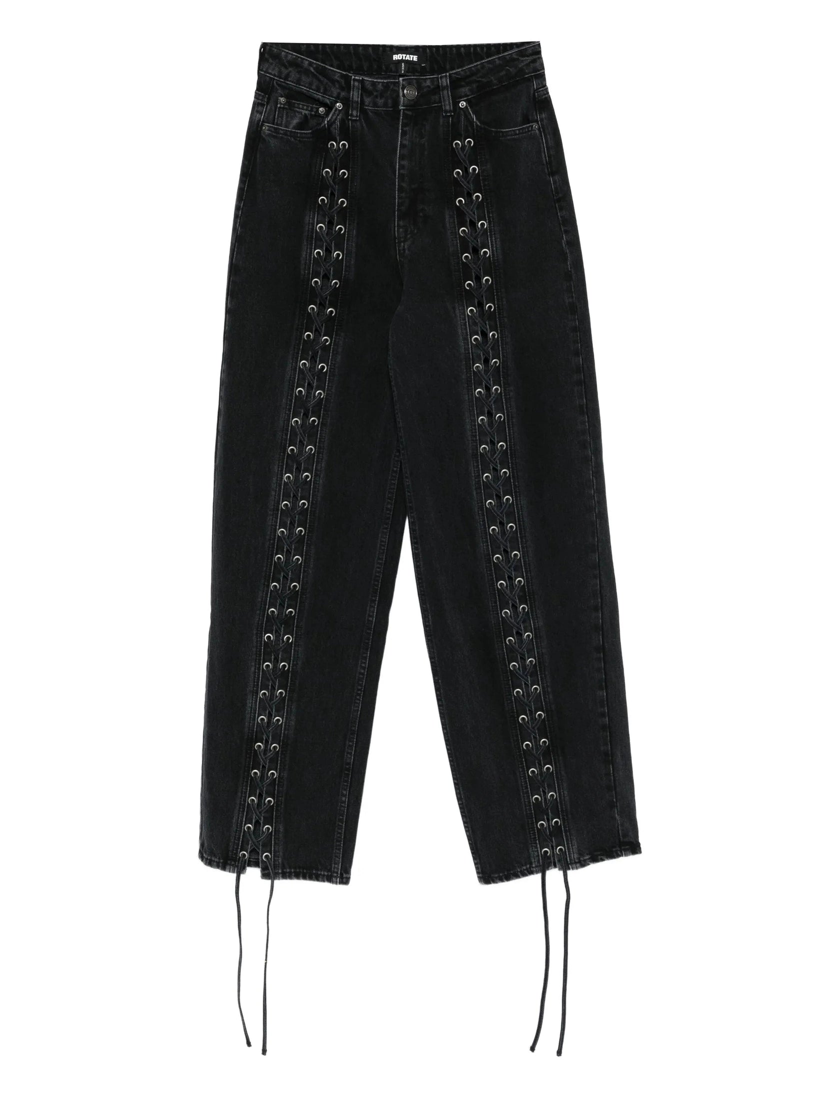 Laced wide leg jeans
