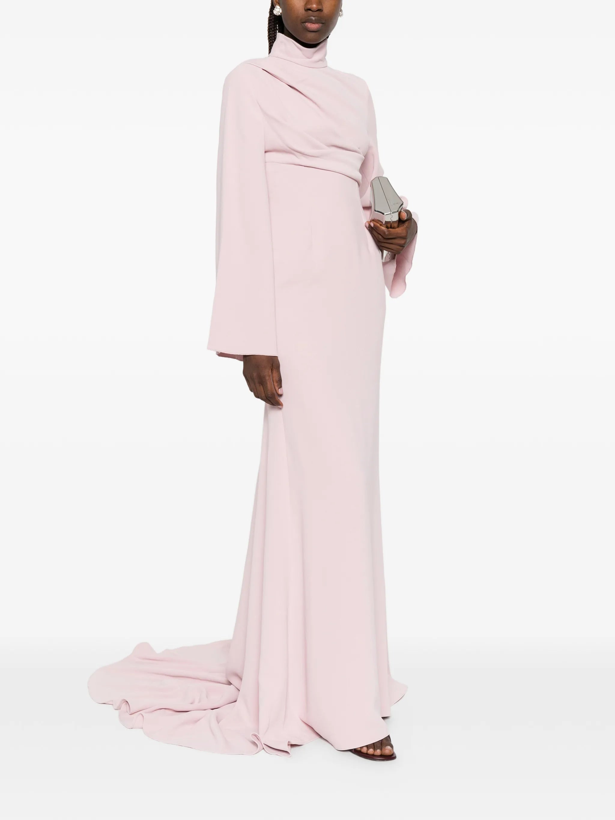 Swinton draped long-sleeves maxi dress