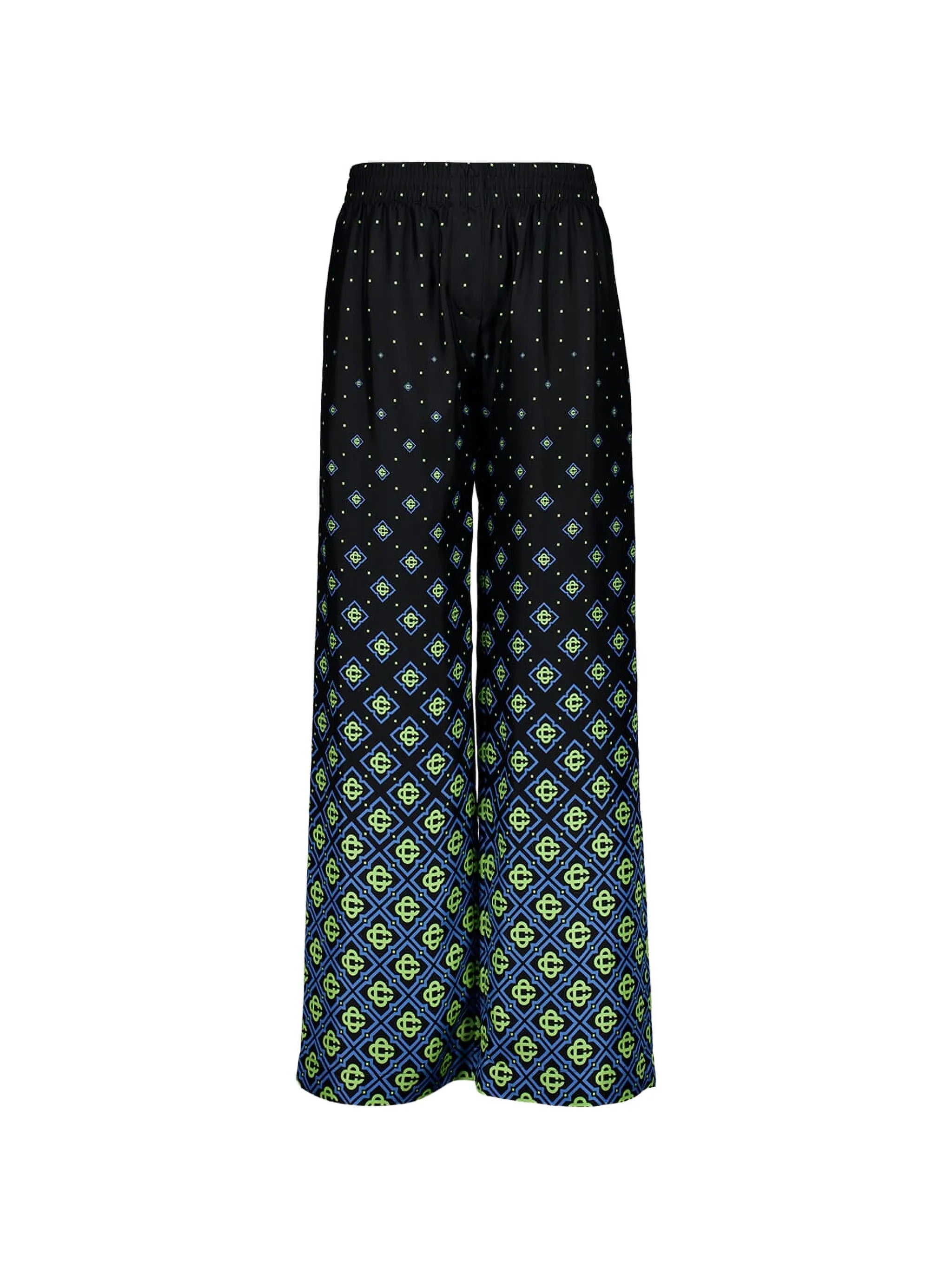 Degrade monogram silk trousers