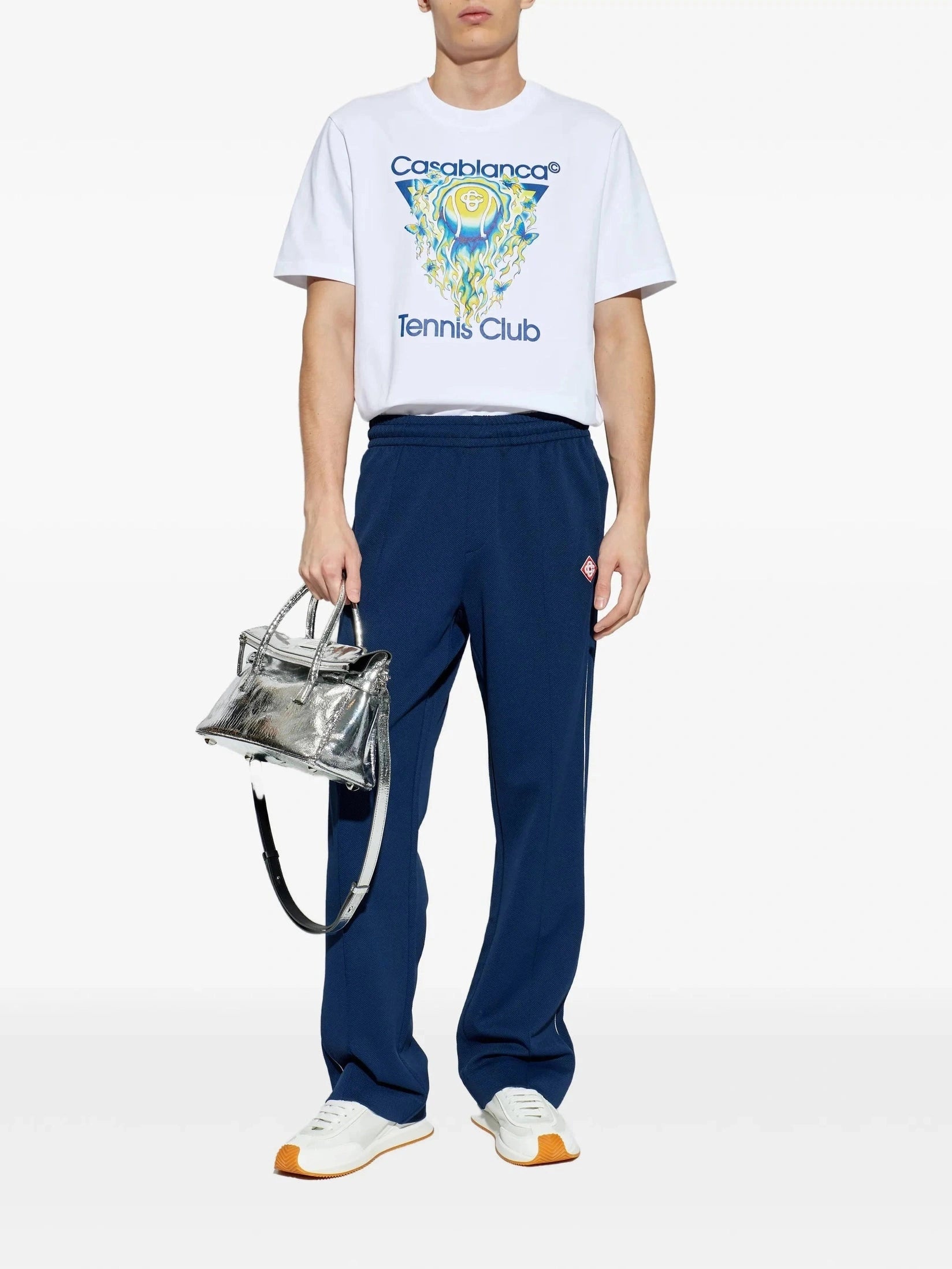 Round pique track pants