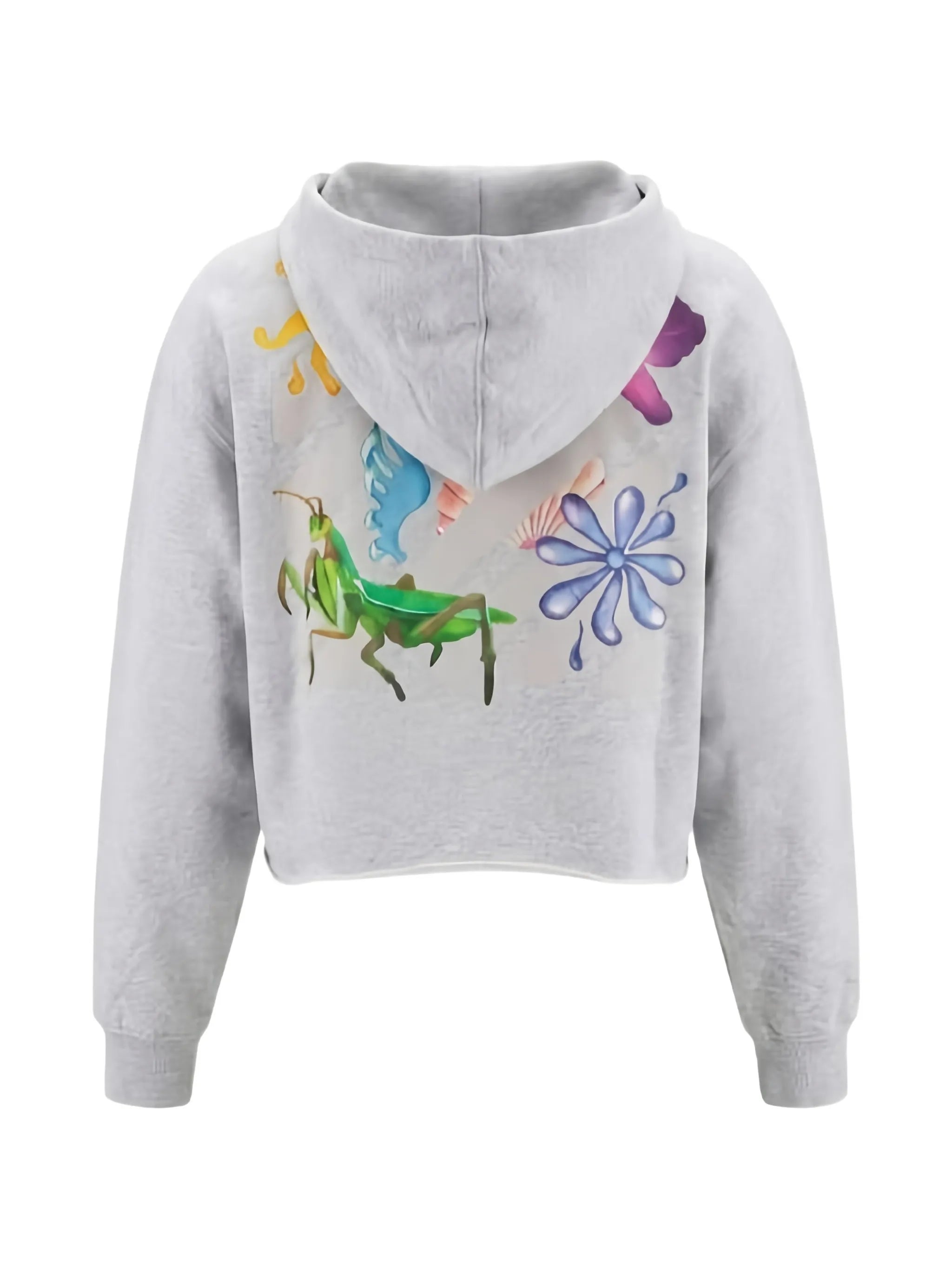 Diag soft life pkt crop hood gray melang