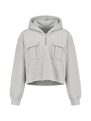 Diag soft life pkt crop hood gray melang