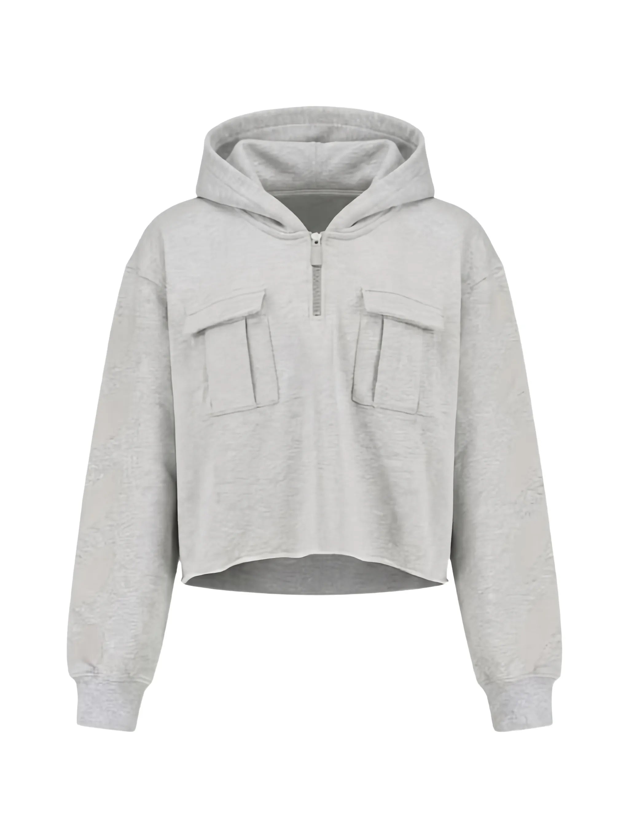 Diag soft life pkt crop hood gray melang