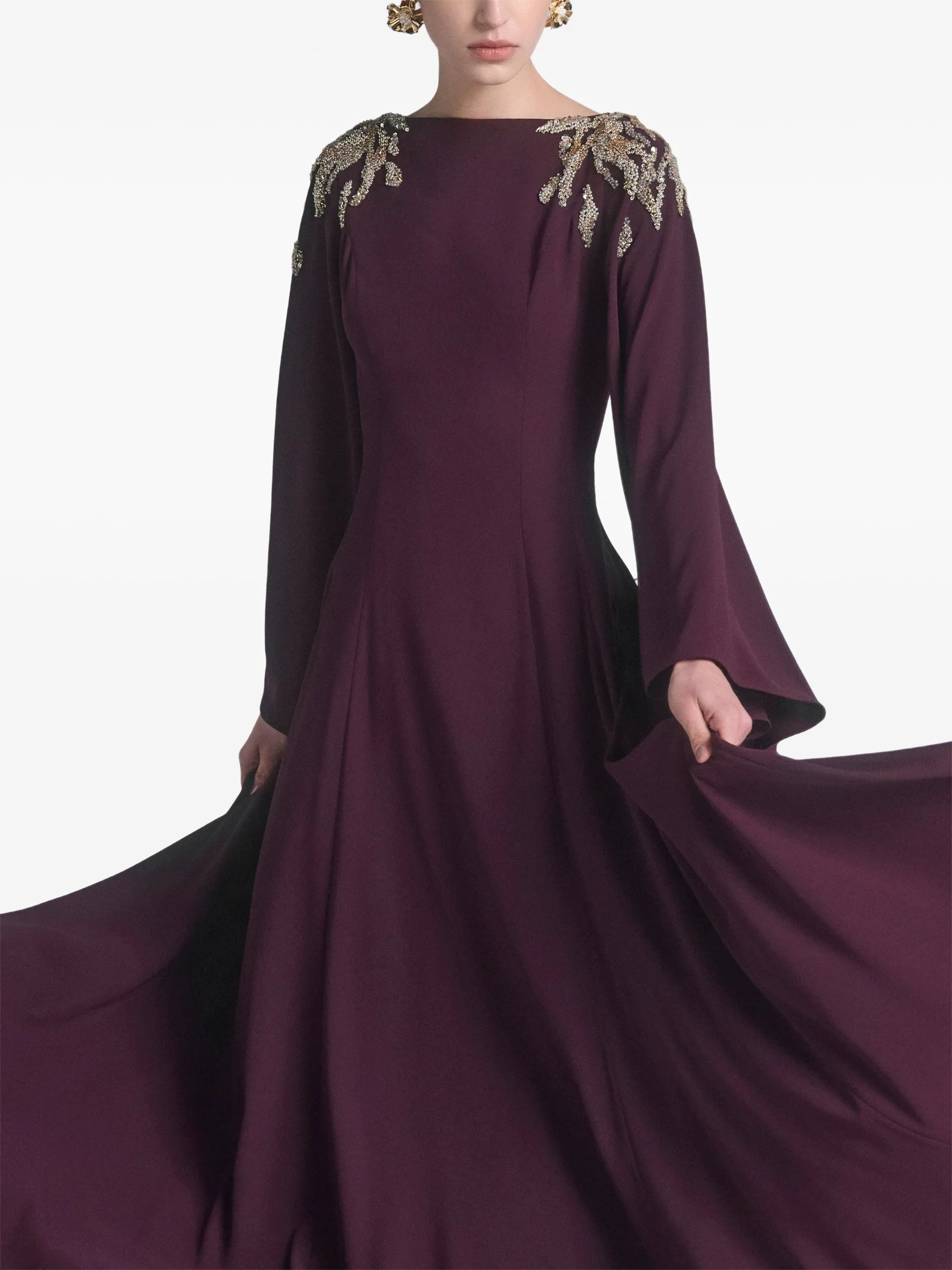 Embellished Crepe Kaftan