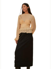 Black midi skirt
