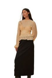 BLACK MIDI SKIRT