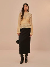 Black midi skirt