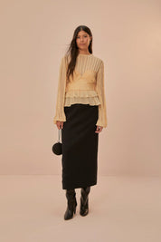 BLACK MIDI SKIRT