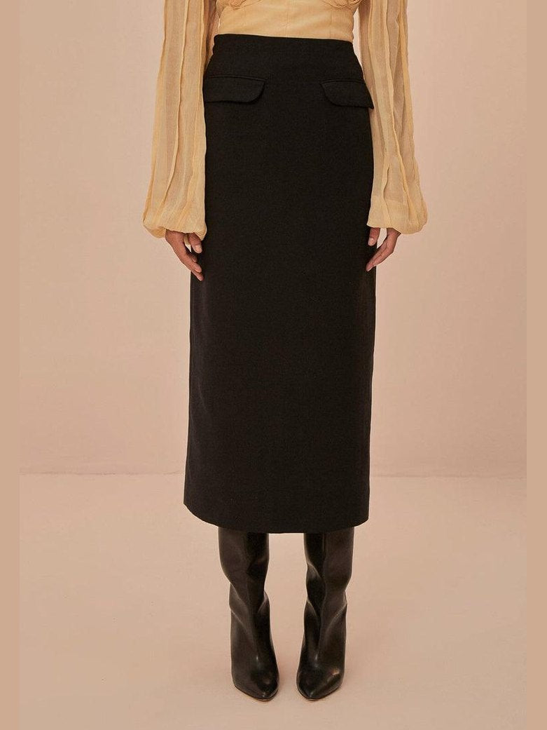 Black midi skirt