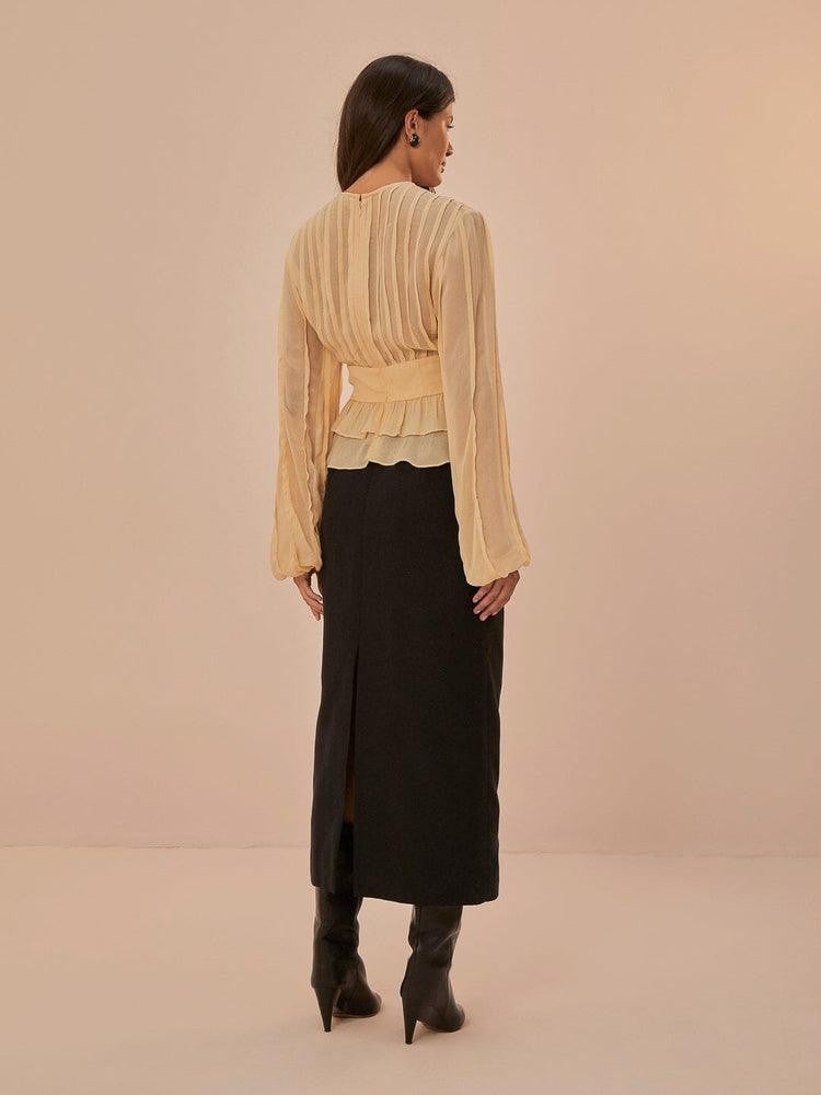 Black midi skirt