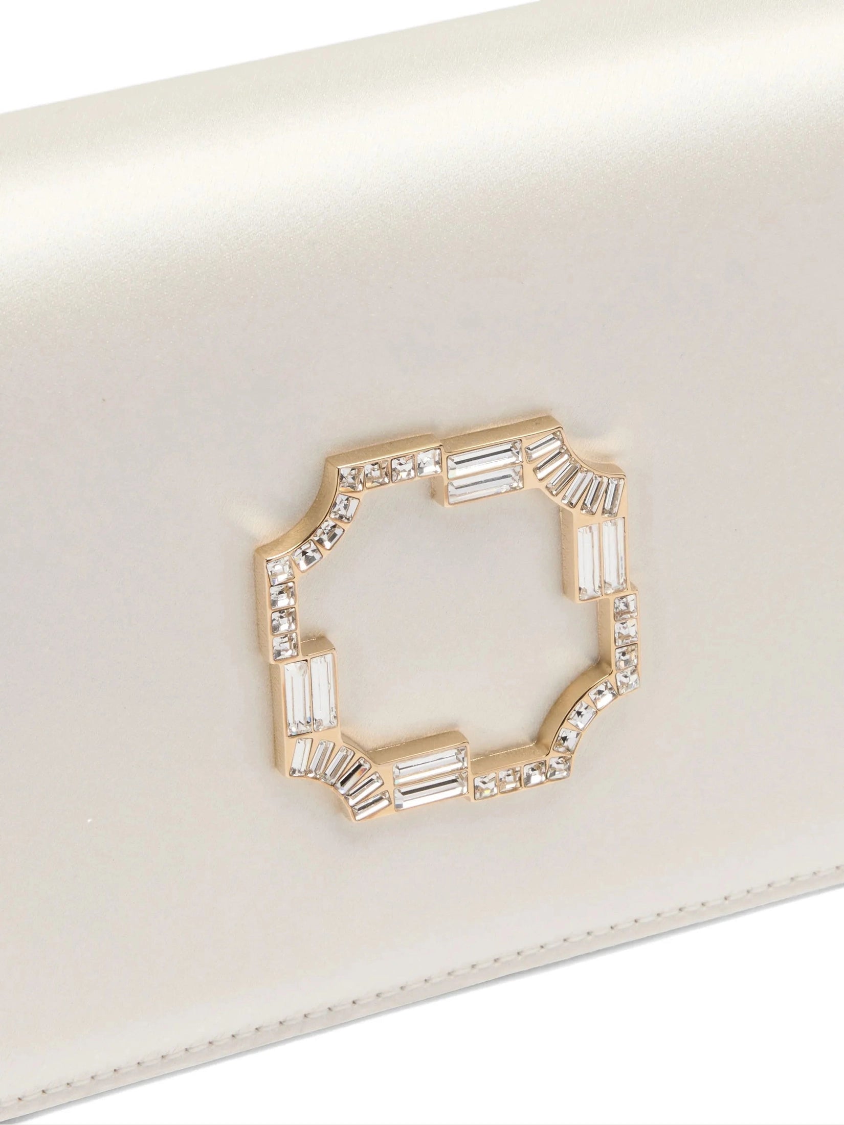 Vivien White Satin Clutch Bag