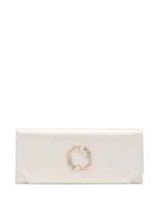 Vivien White Satin Clutch Bag