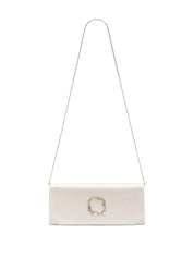 Vivien White Satin Clutch Bag