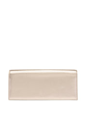 Vivien champagne metallic leather clutch bag