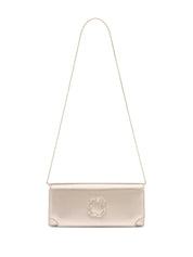 Vivien champagne metallic leather clutch bag