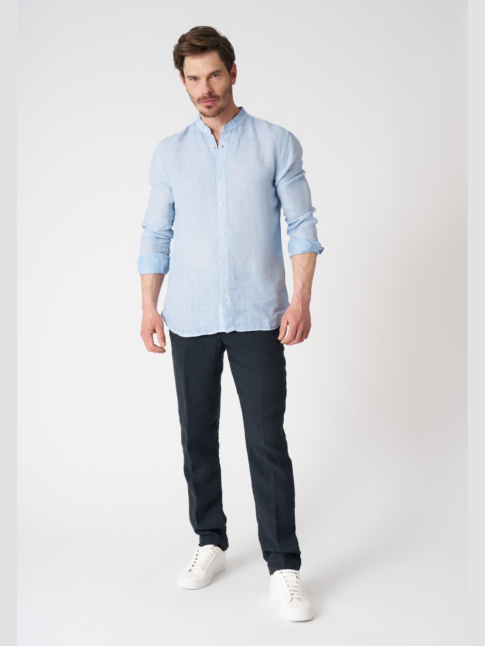 Long sleeeve men slim fit shirt