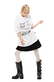 OVERSIZED HIP HOP DANCE STUDIO RESISTANCE GRAPHICS SHORT SLEEVE T-SHIRT