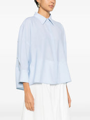 Cropped shirt in cool bistretch wool