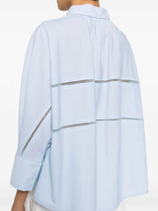 Cropped shirt in cool bistretch wool