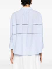 Cropped shirt in cool bistretch wool