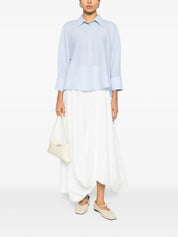 Cropped shirt in cool bistretch wool