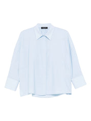 Cropped shirt in cool bistretch wool