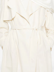 Bistretch wool trench with self belt