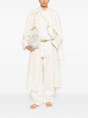 Bistretch wool trench with self belt