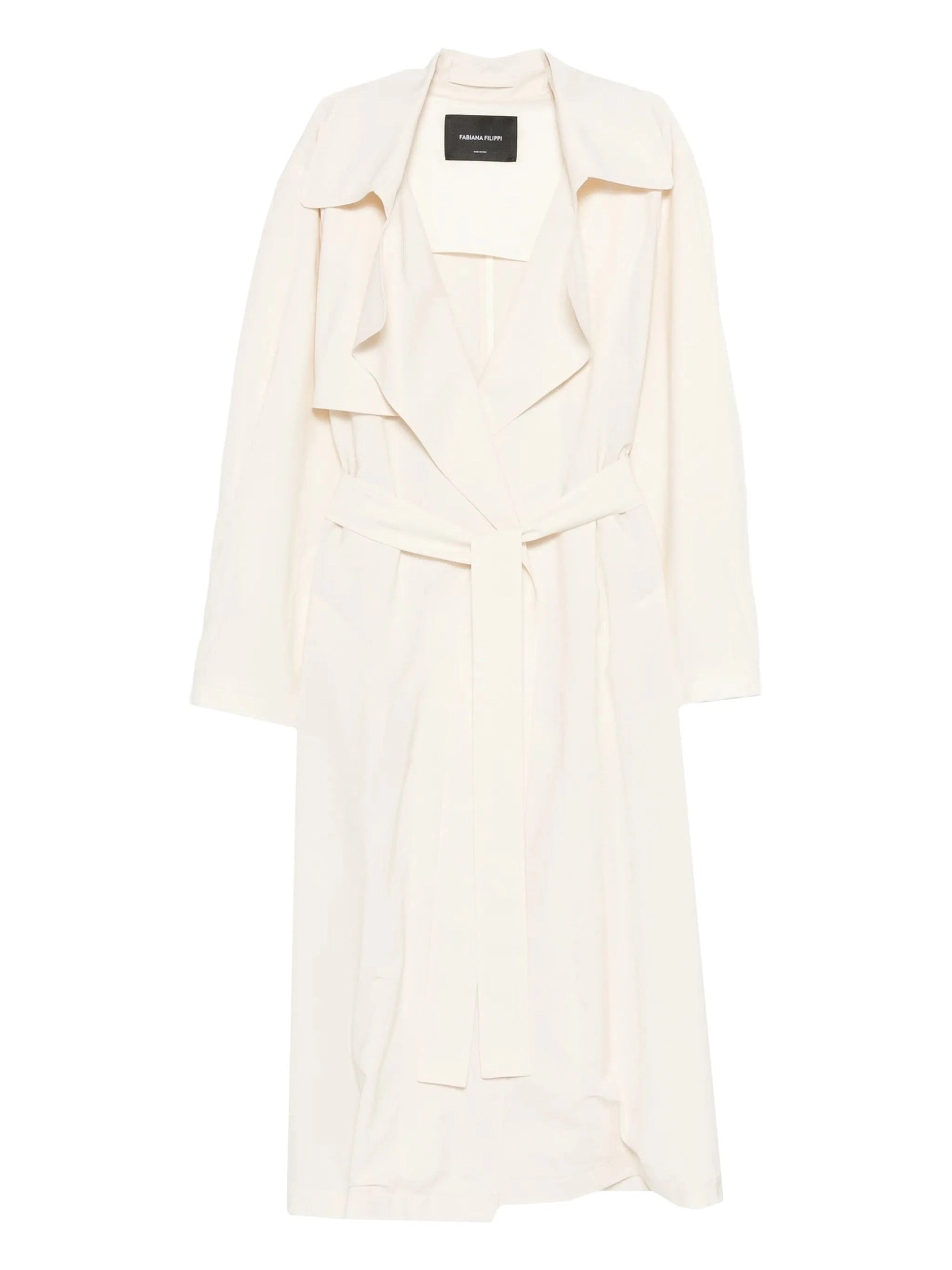 Bistretch wool trench with self belt