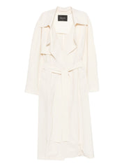 Bistretch wool trench with self belt