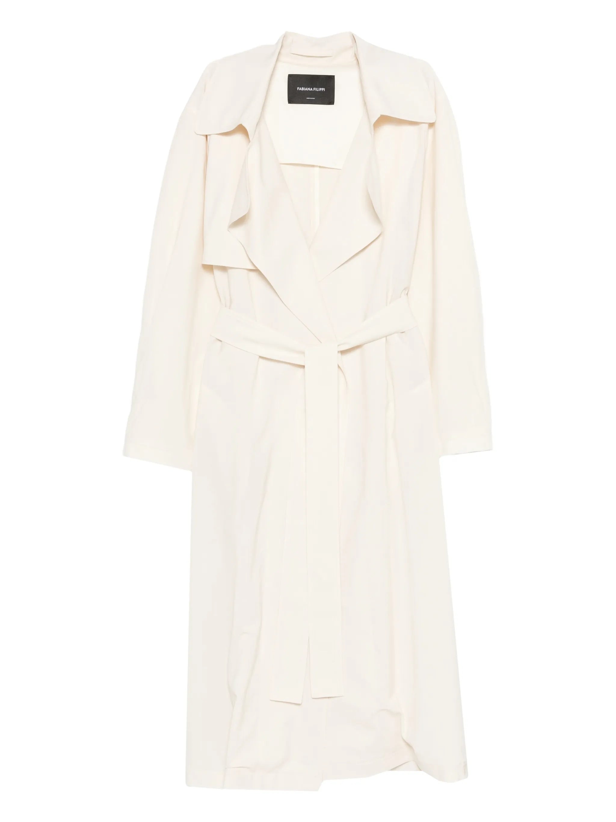 Bistretch wool trench with self belt
