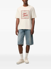 White Cotton Ami Paris Heritage Print T-shirt